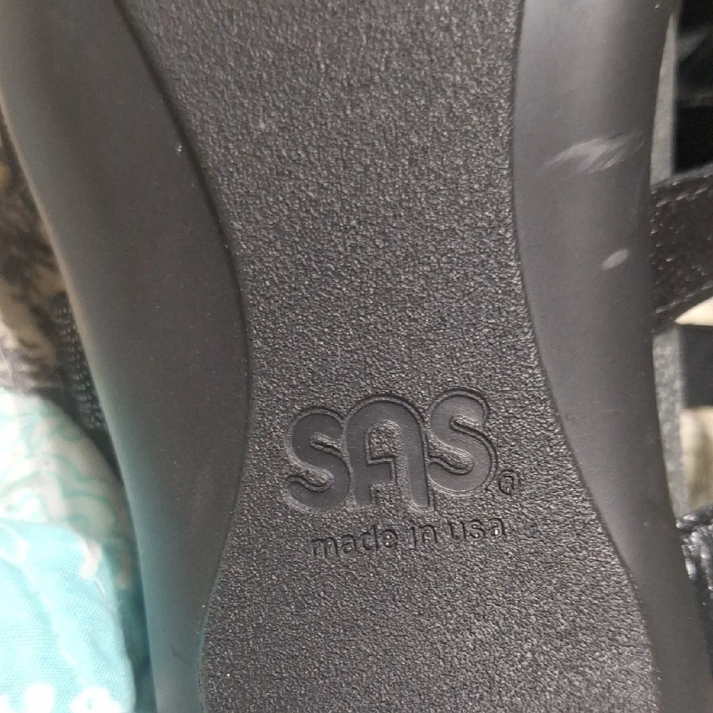 SAS Black Strappy Sandals